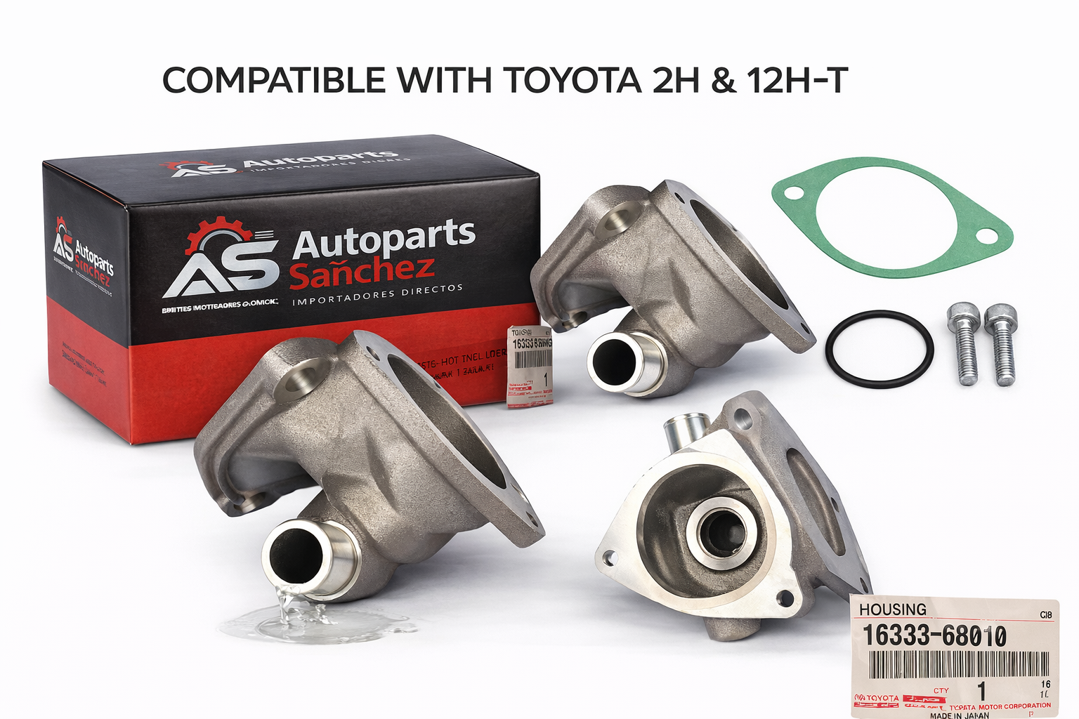 Autoparts Sanchez product mockup - thermostat housing